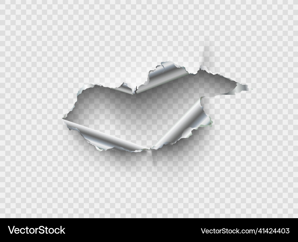 Ragged Hole Torn in Ripped Metall auf Transparent Ragged Hole Torn in Ripped Metall auf Transparent vektorbild