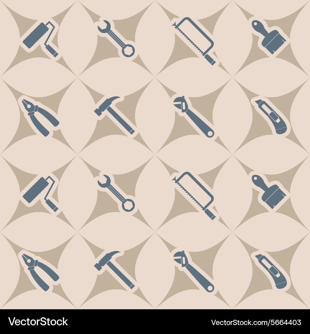 Seamless abstract background with handling tools vector image