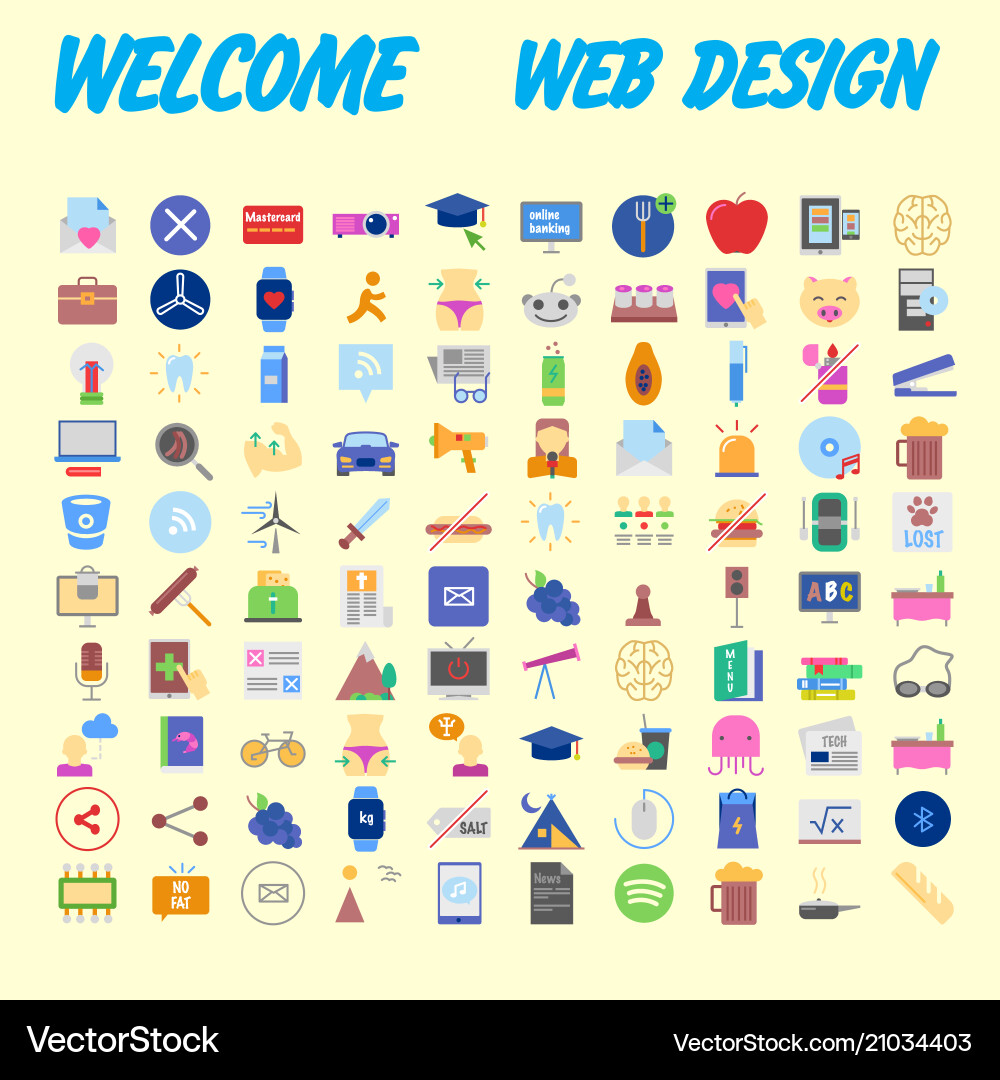 Set line icons in flat design with elements vector image