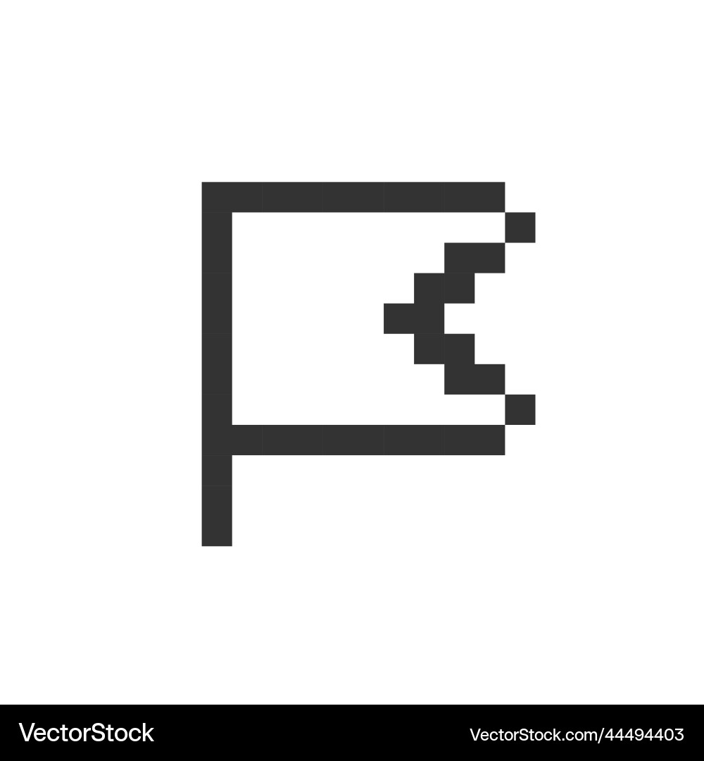 Simple flag for report pixelated ui icon Simple flag for report pixelated ui icon vector image