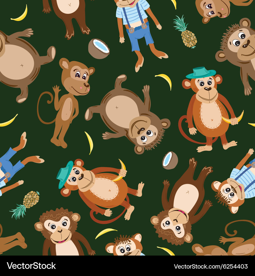 Smiling monkey texture vector image