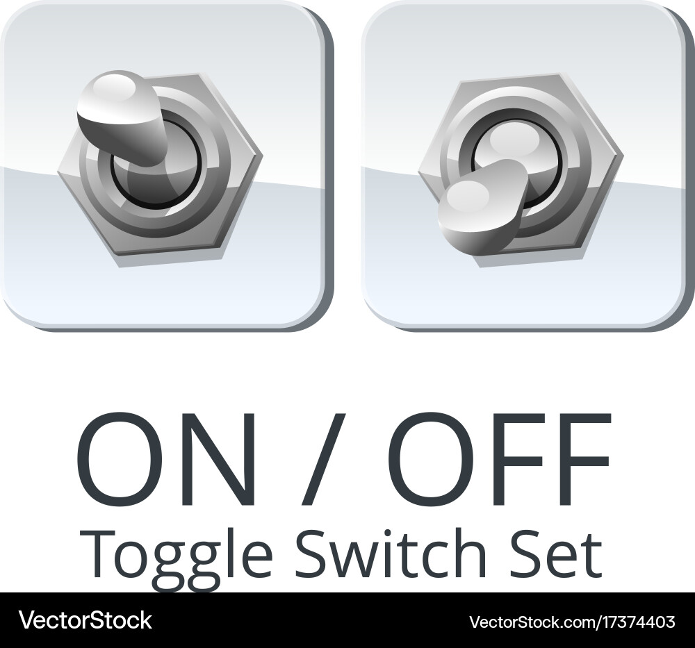 Toggle Switch Set - Metal Panel vector image