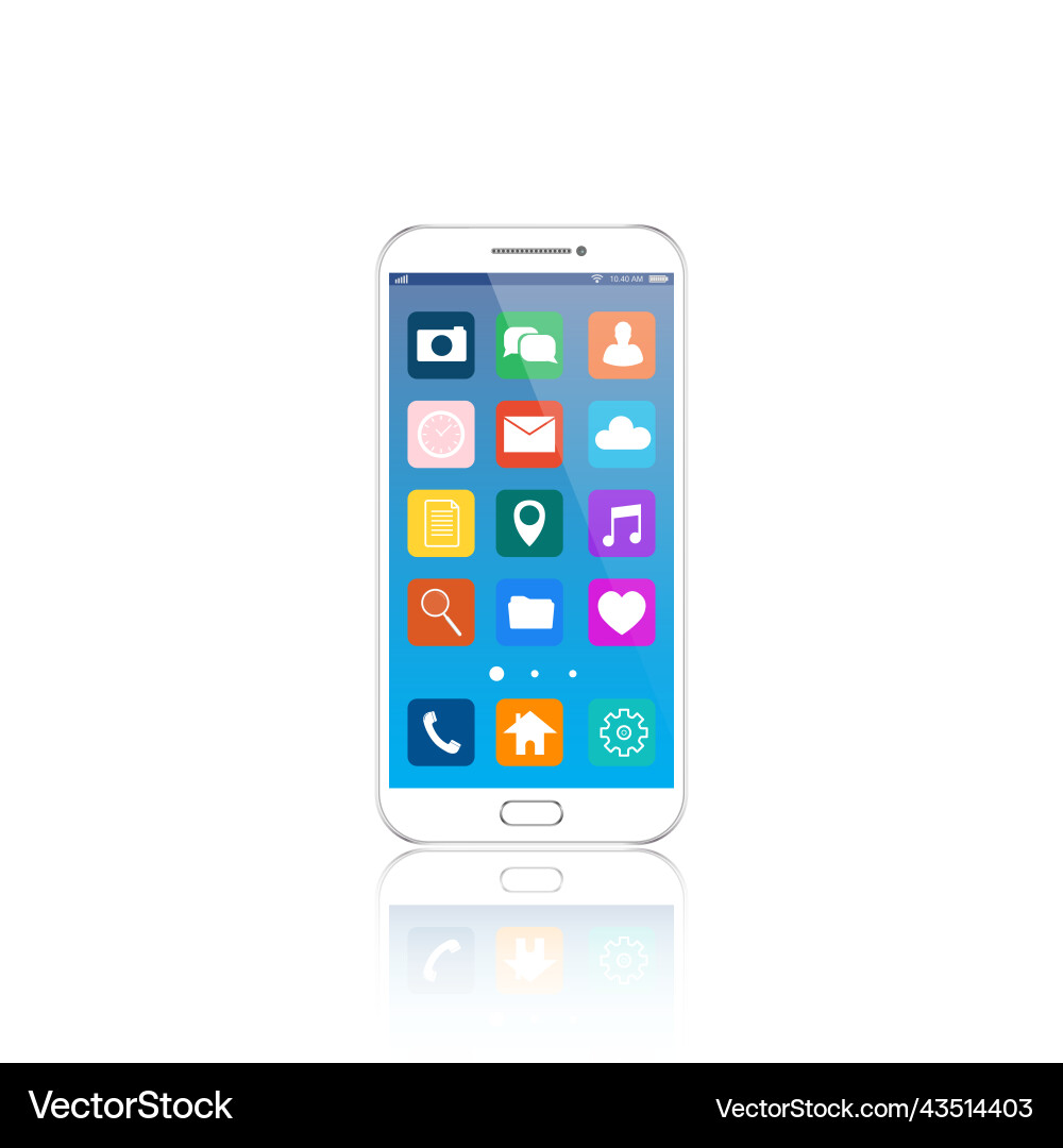 White smartphone with cloud of application icons White smartphone with cloud of application icons vector image