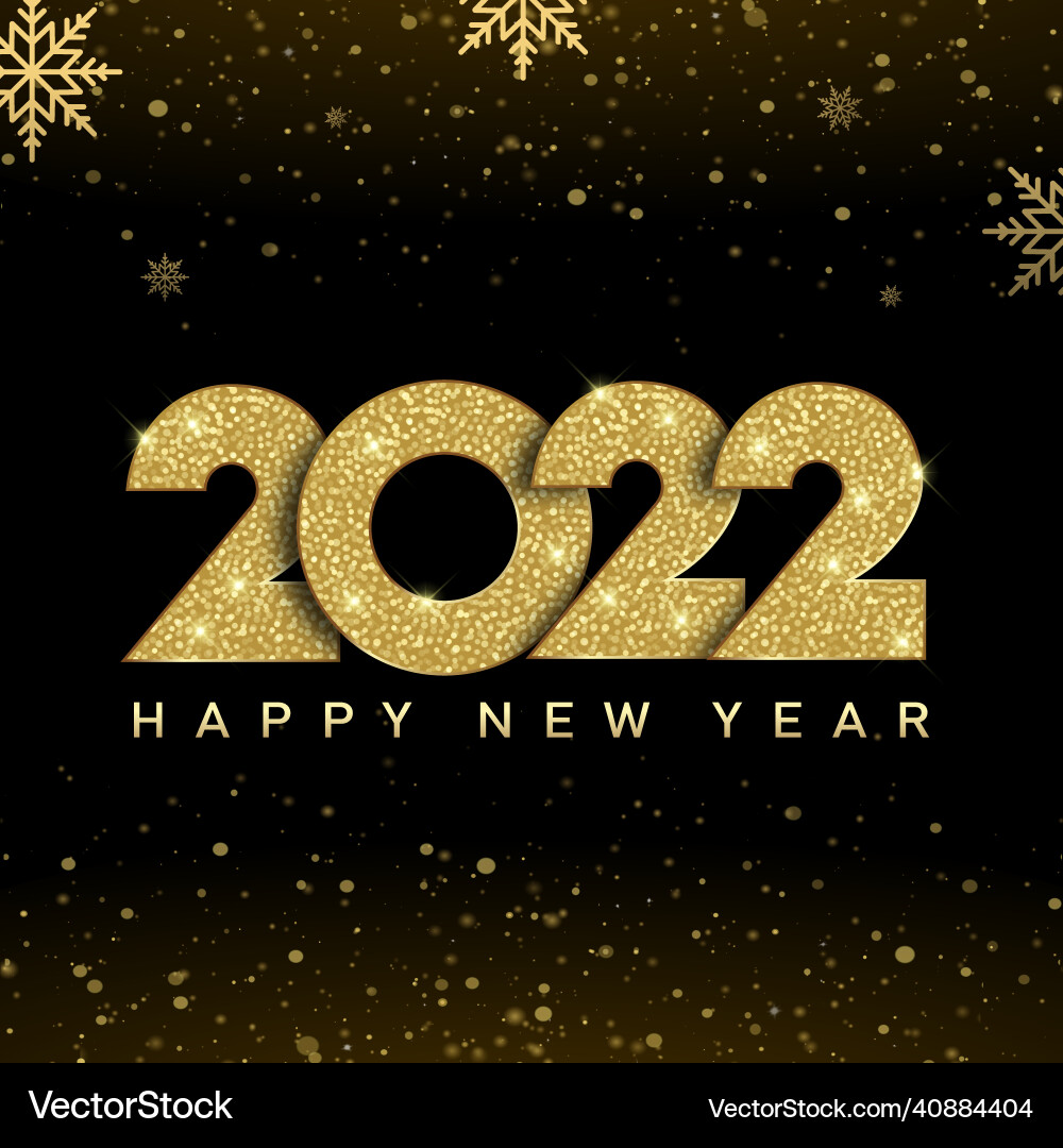 2022 happy new year with golden numbers design 2022 happy new year with golden numbers design vector image