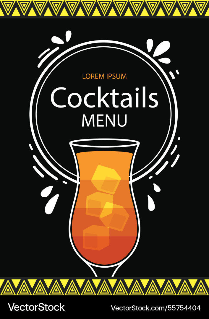 Cocktail menu template with elegant style Vector Image