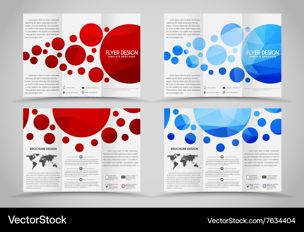 Design folding brochures with polygonal elements vector image