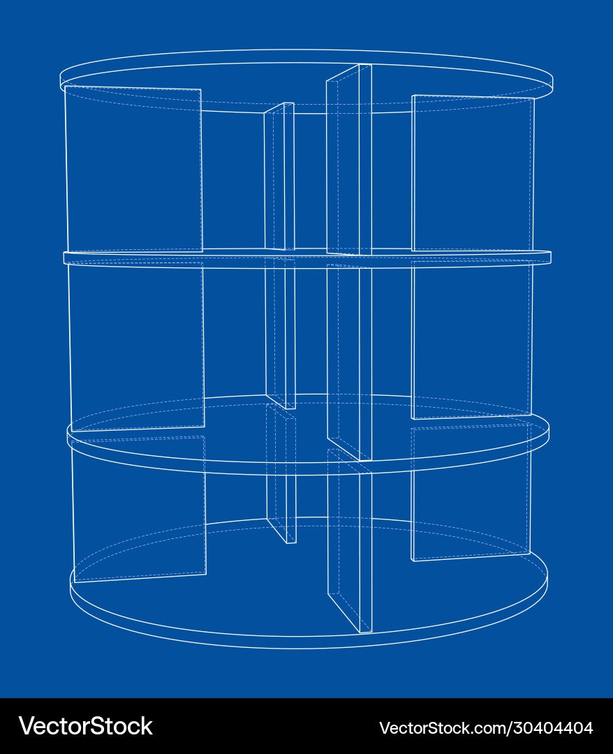 Empty showcase outline rendering 3d vector image