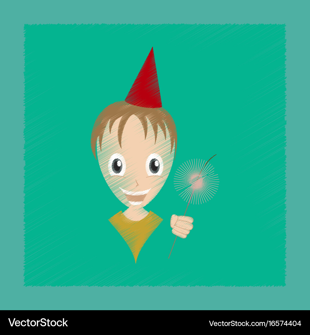 Flat shading style icon child sparkler vector image