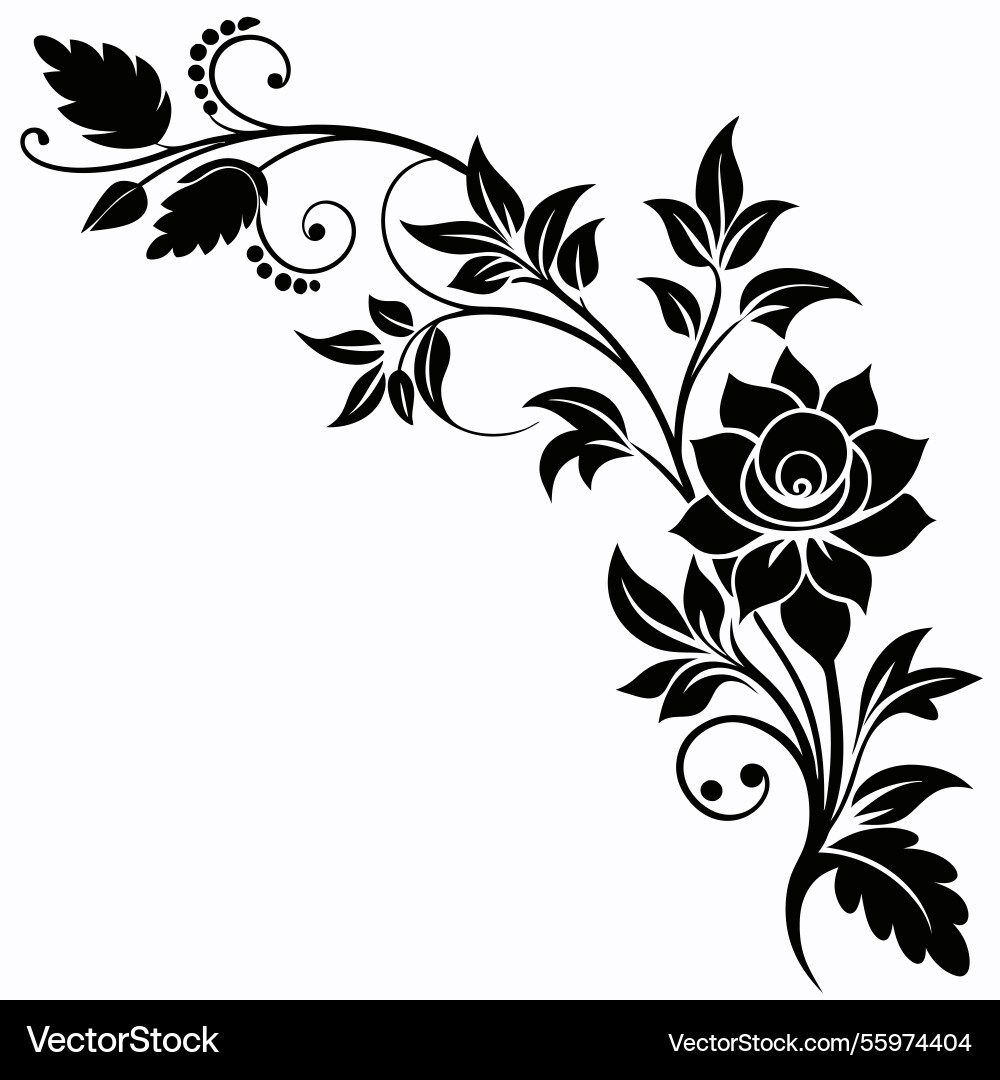 Floral Corner Ornament Royalty Free Vector Image