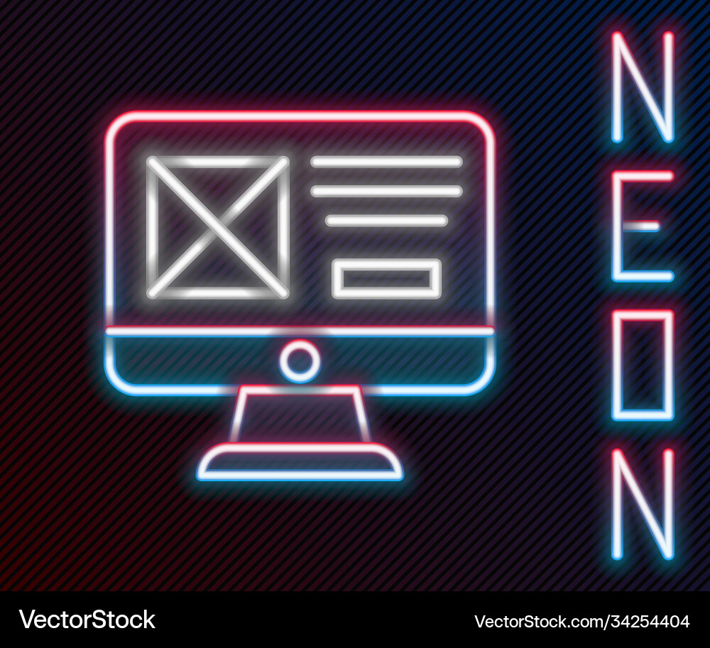 Glowing neon line ui or ux design icon isolated Glowing neon line ui or ux design icon isolated vector image