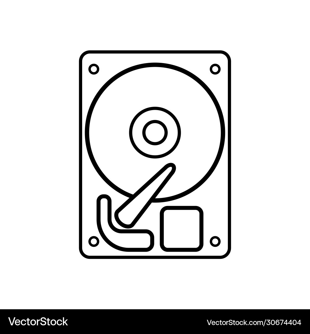 Hard disk on white background computer storage vector image