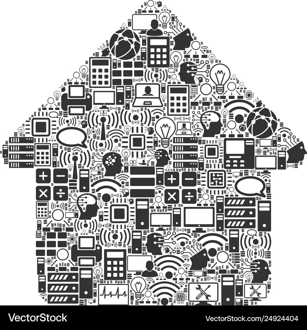 House mosaic icon for bigdata and computing House mosaic icon for bigdata and computing Vector Image