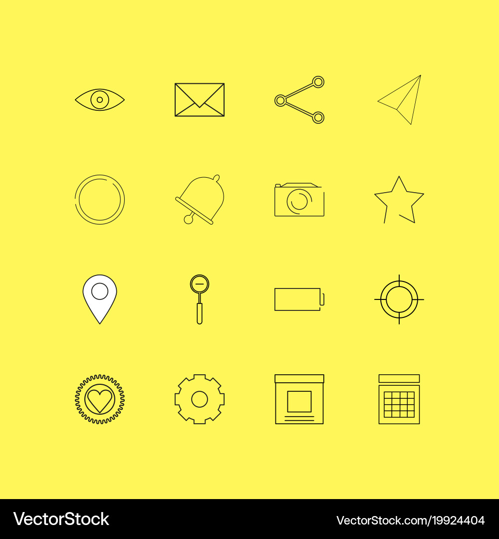 Interface linear icon set simple outline icons vector image