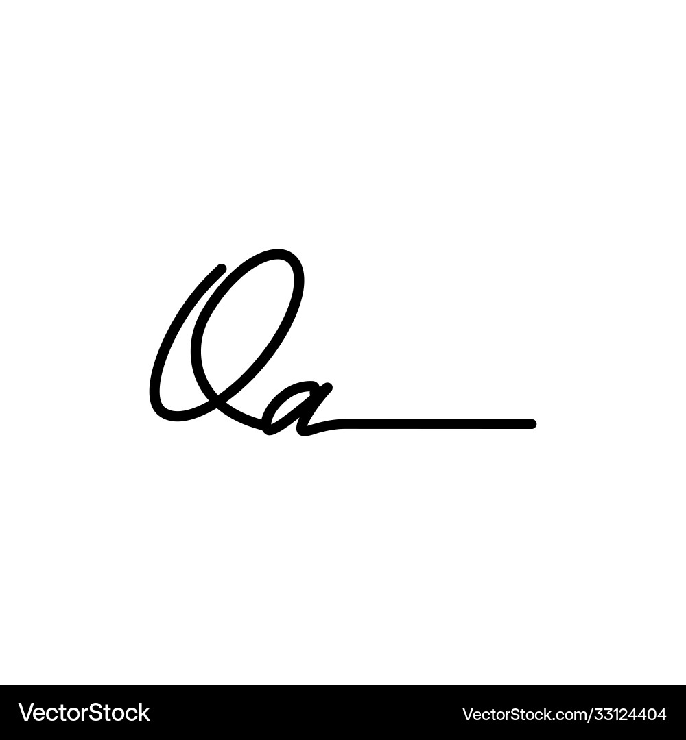 Letter qa signature logo template vector image