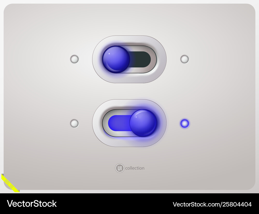 Light switch in on and off position Light switch in on and off position vector image