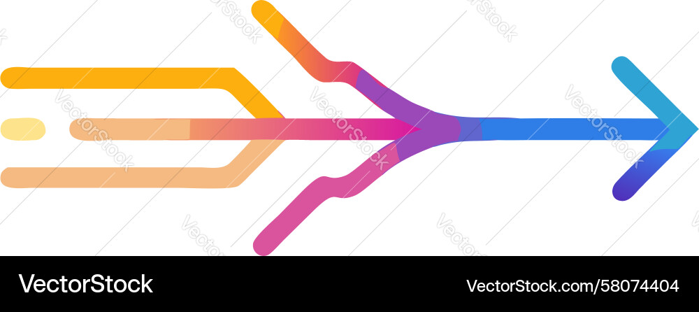 Multi-Path Arrow Icon Vector Image