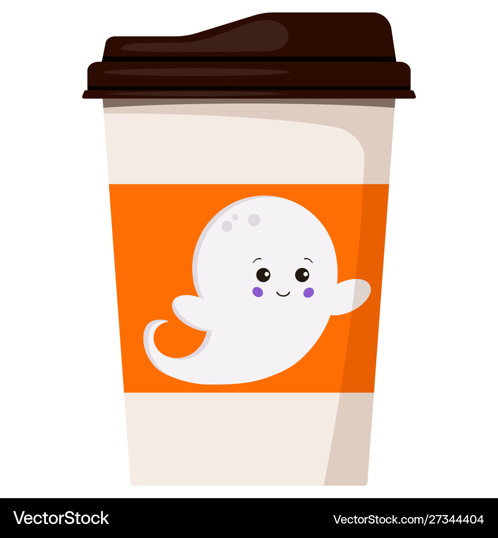 Paper coffee or tea cup flat design decorated Paper coffee or tea cup flat design decorated Vector Image