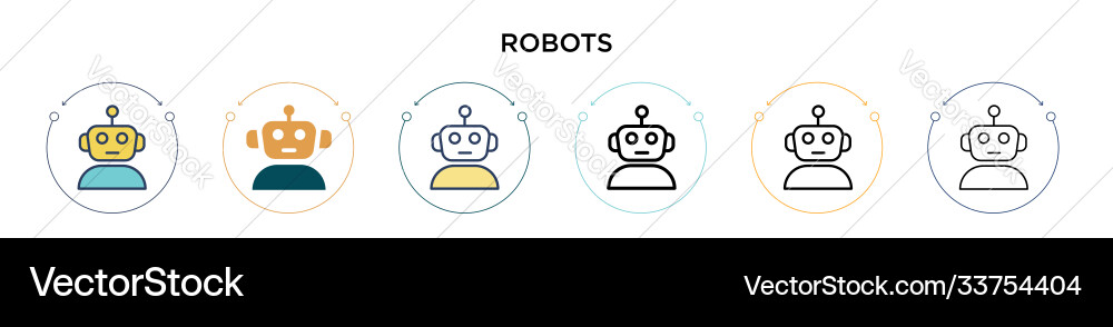 Robots icon in filled thin line outline Vector Image