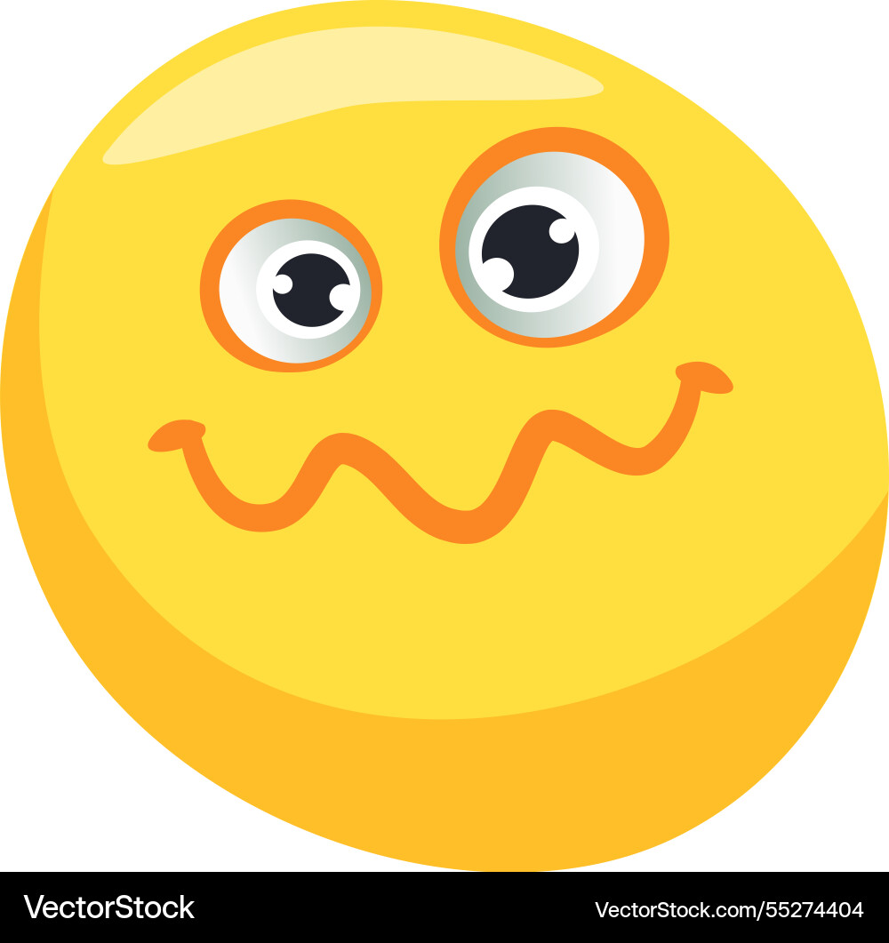 Round yellow emoticon with big eyes goofy Round yellow emoticon with big eyes goofy vector image