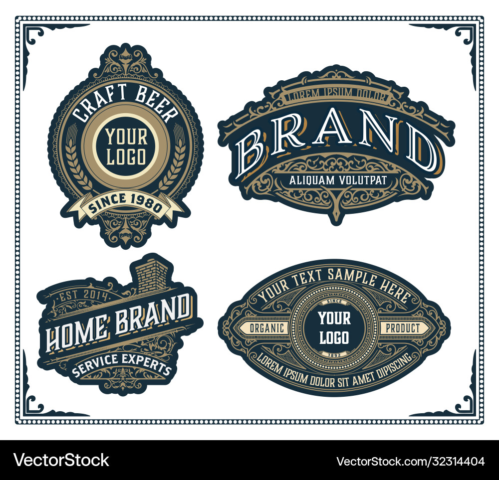 Set logos labels and banners layered Set logos labels and banners layered vector image