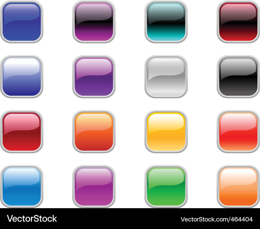 Shiny Square Buttons vector image