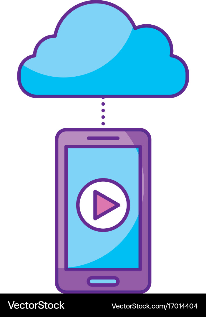 Smartphone and cloud computing with media player vector image