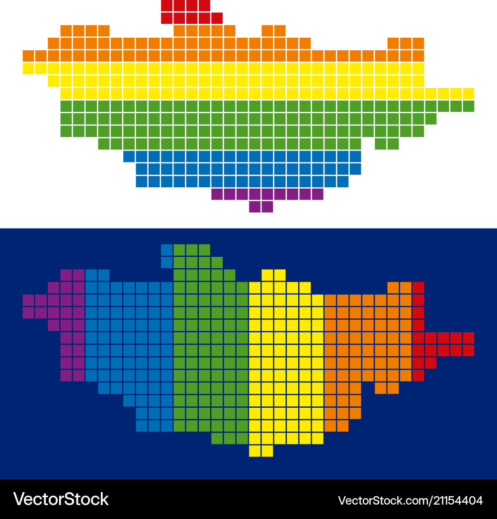 Spectrum pixel dotted mongolia map Vector Image