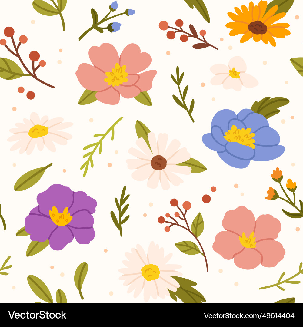Spring Wildflower Pattern vector image