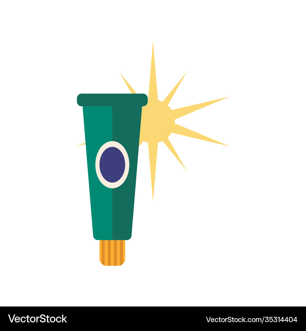 Sunscreen flat icon color simple element from vector image