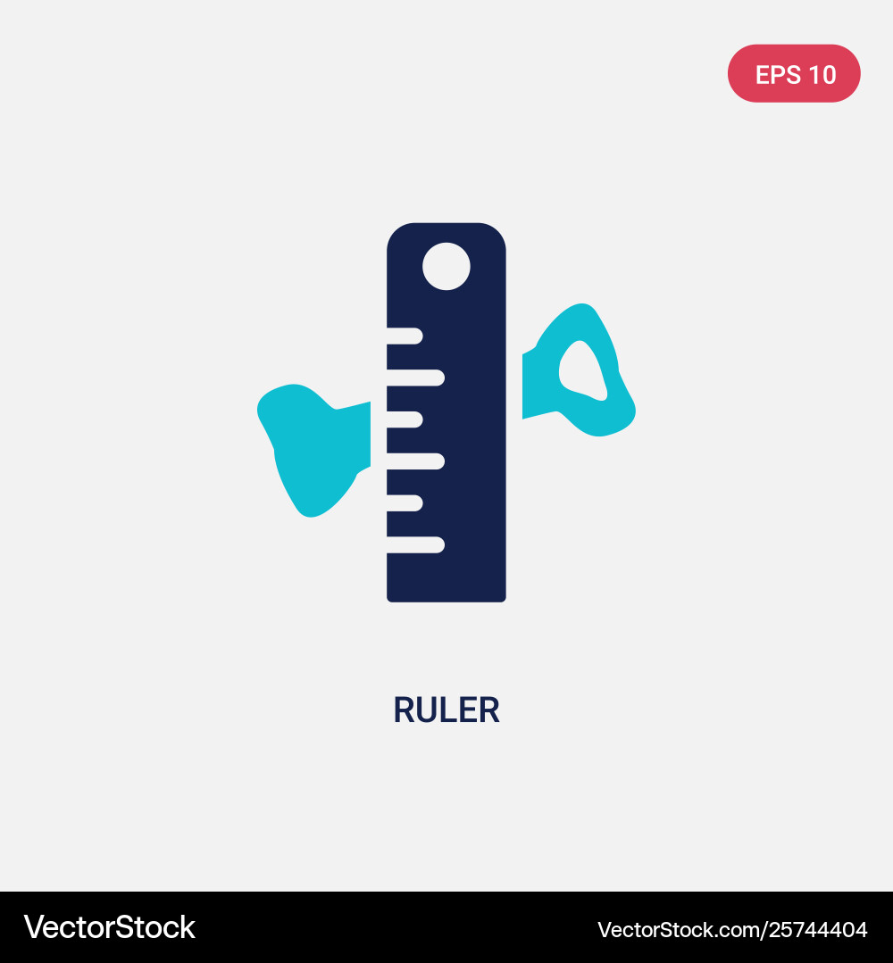 Two color ruler icon from history concept Vector Image