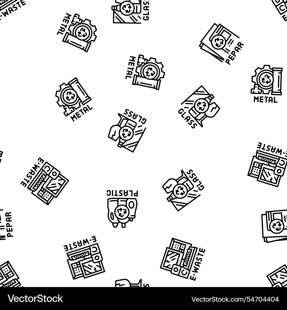 Waste sorting garbage plastic seamless pattern Waste sorting garbage plastic seamless pattern Vector Image