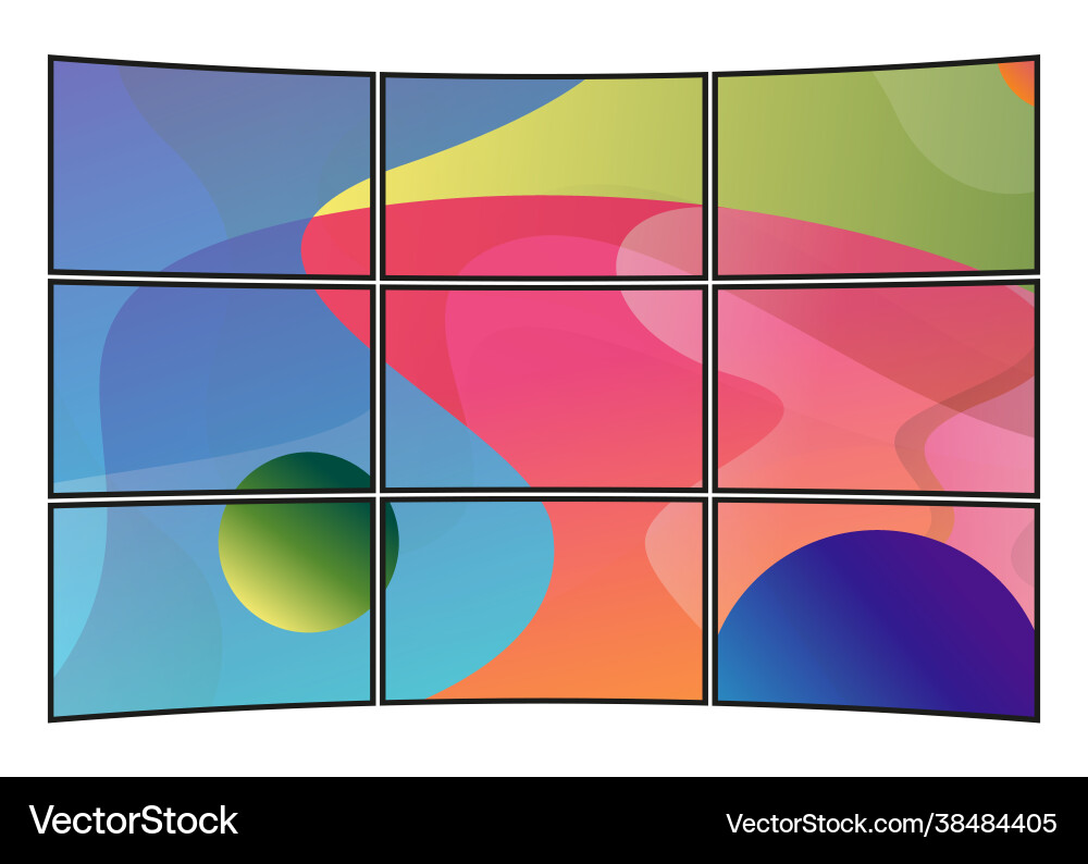 A single desktop spread across multiple monitors Vector Image