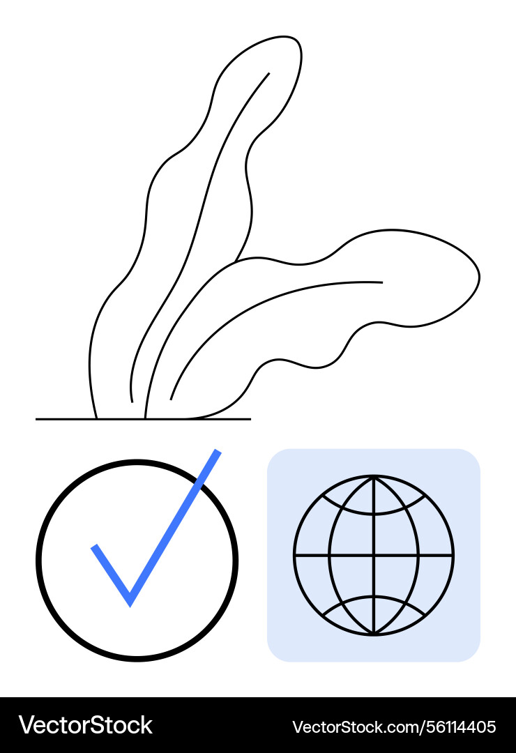 Abstract flowing lines with checkmark and globe Abstract flowing lines with checkmark and globe vector image