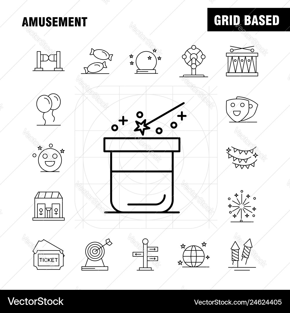 Amusement line icon for web print and mobile uxui vector image