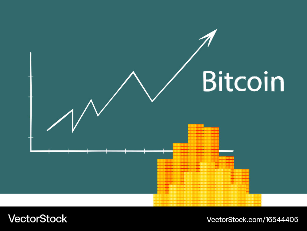 Bitcoin crypto currency stick graph chart of stock vector image