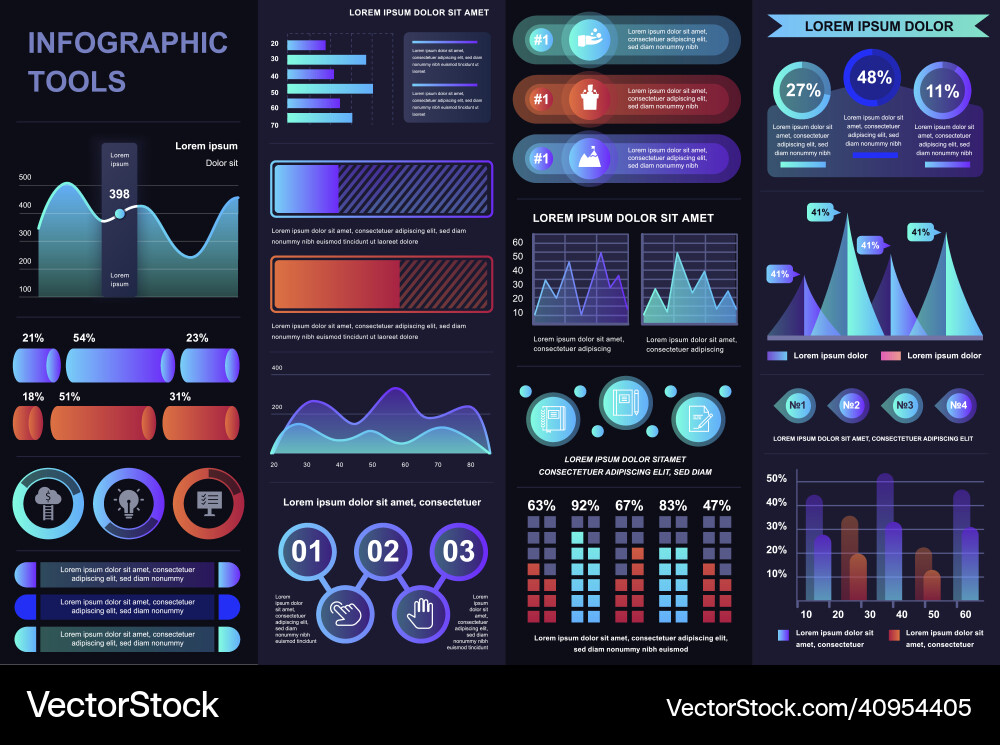 Bundle infographic ui ux kit elements vector image