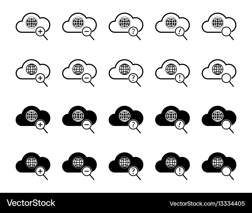 Cloud computing icon set vector image
