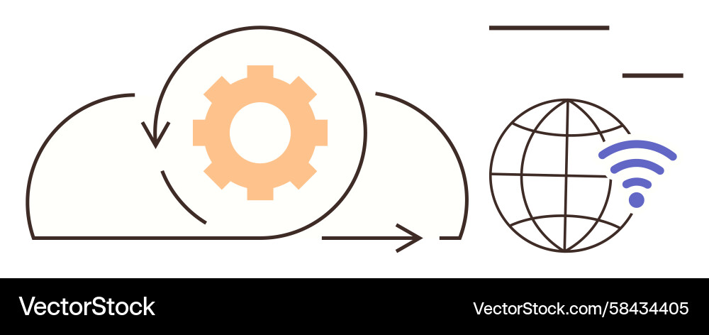Cloud Data Synchronization & Automation Vector Image