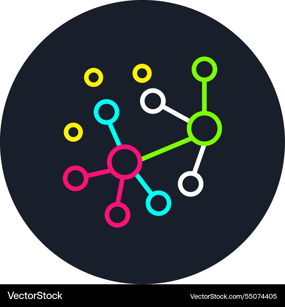 Cluster line multi color icon vector image