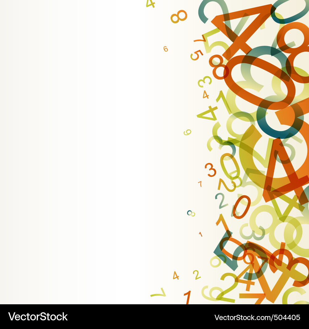 Colorful Number Background vector image