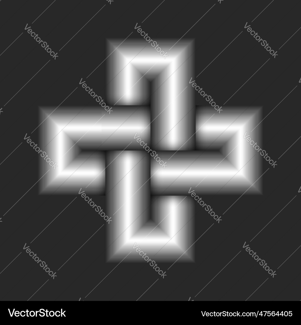 Cross shape logo pattern from metallic parallel Cross shape logo pattern from metallic parallel vector image