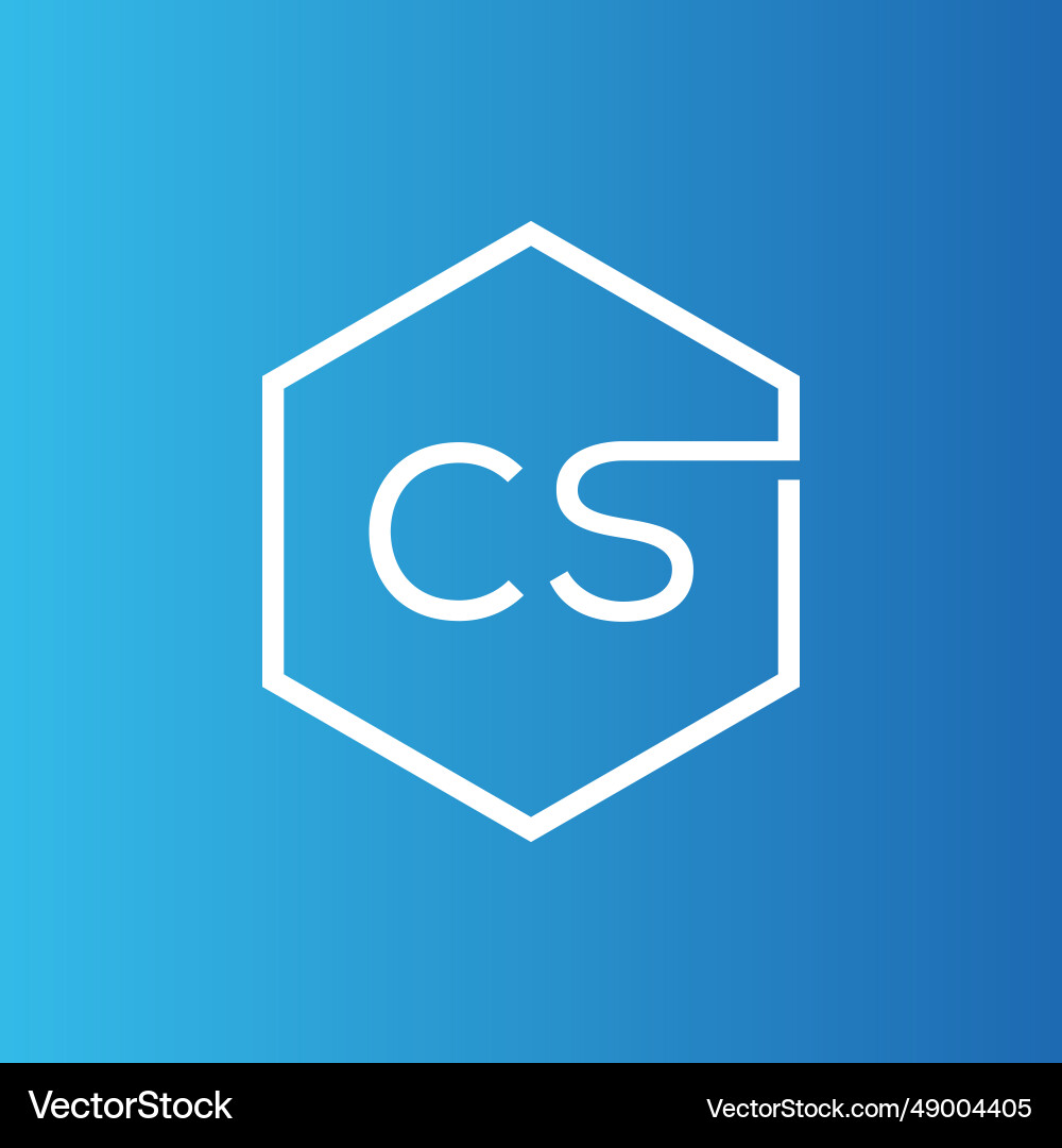 CS Initial Hexagon Logo vector image