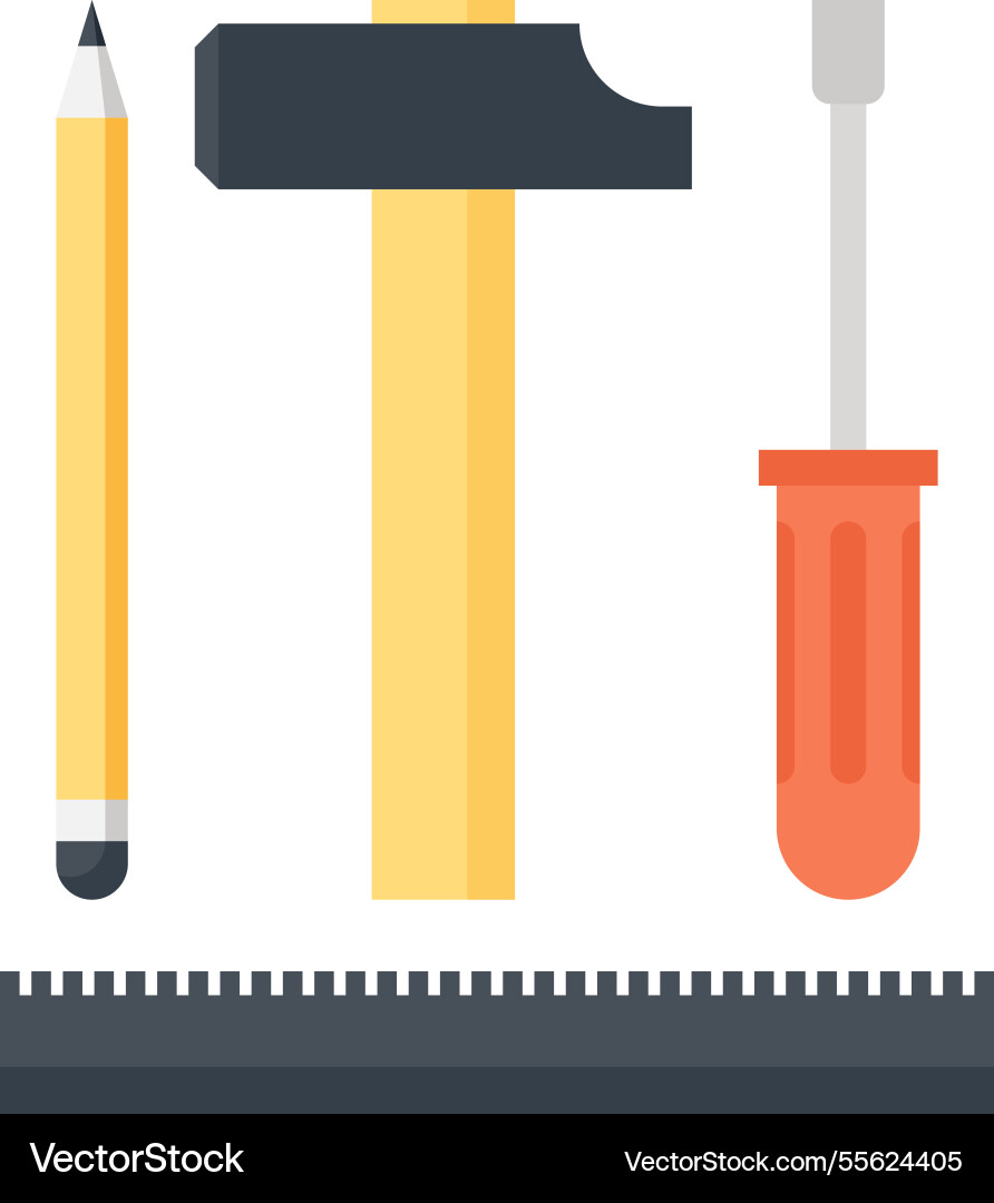 Design and development tools flat web icon concept vector image