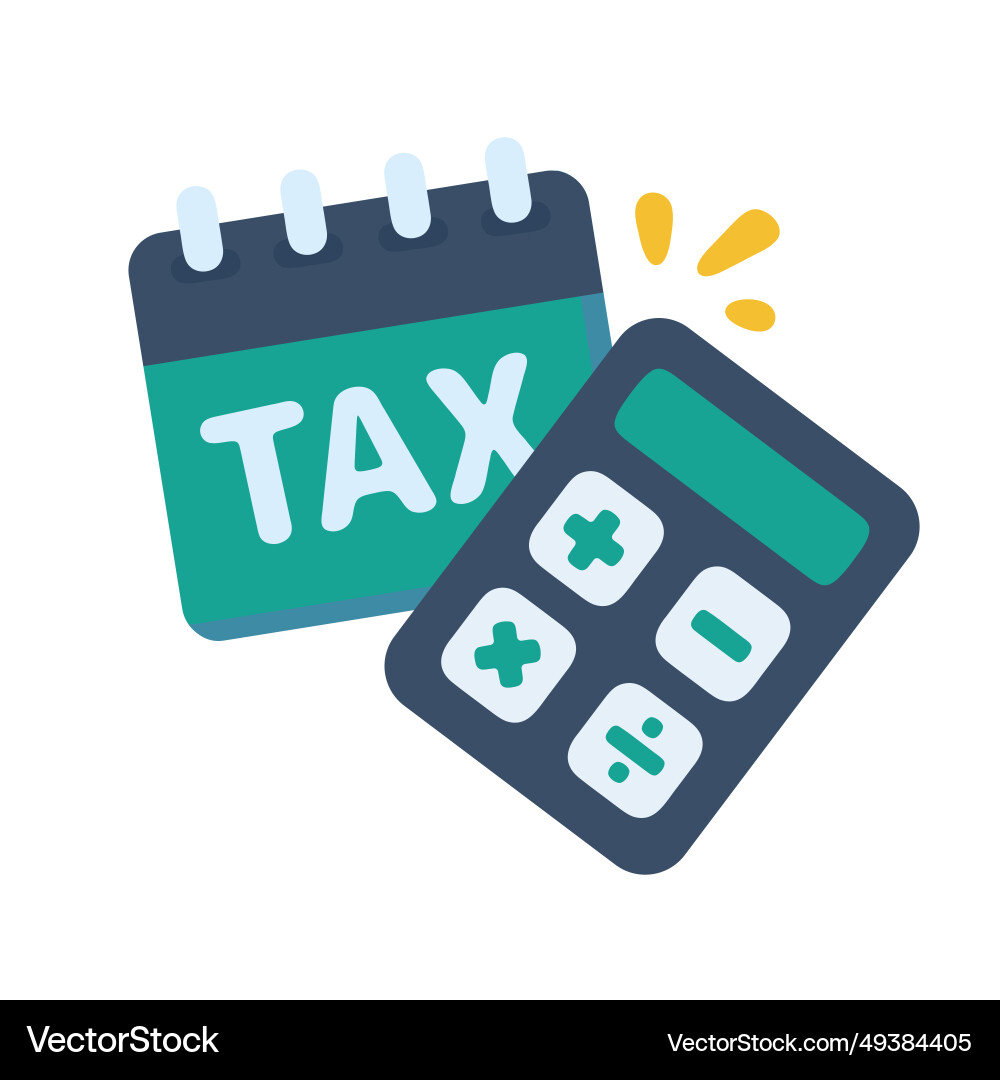 Document file supporting tax calculations Document file supporting tax calculations vector image