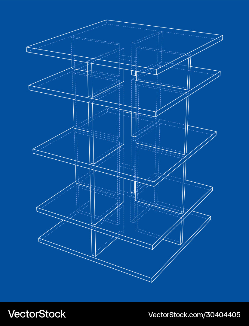 Empty showcase outline rendering 3d vector image