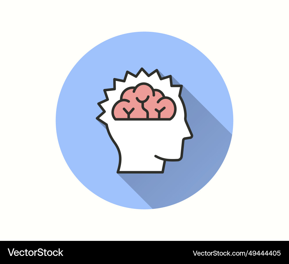 Epilepsy icon with long shadow for graphic and web Epilepsy icon with long shadow for graphic and web vector image