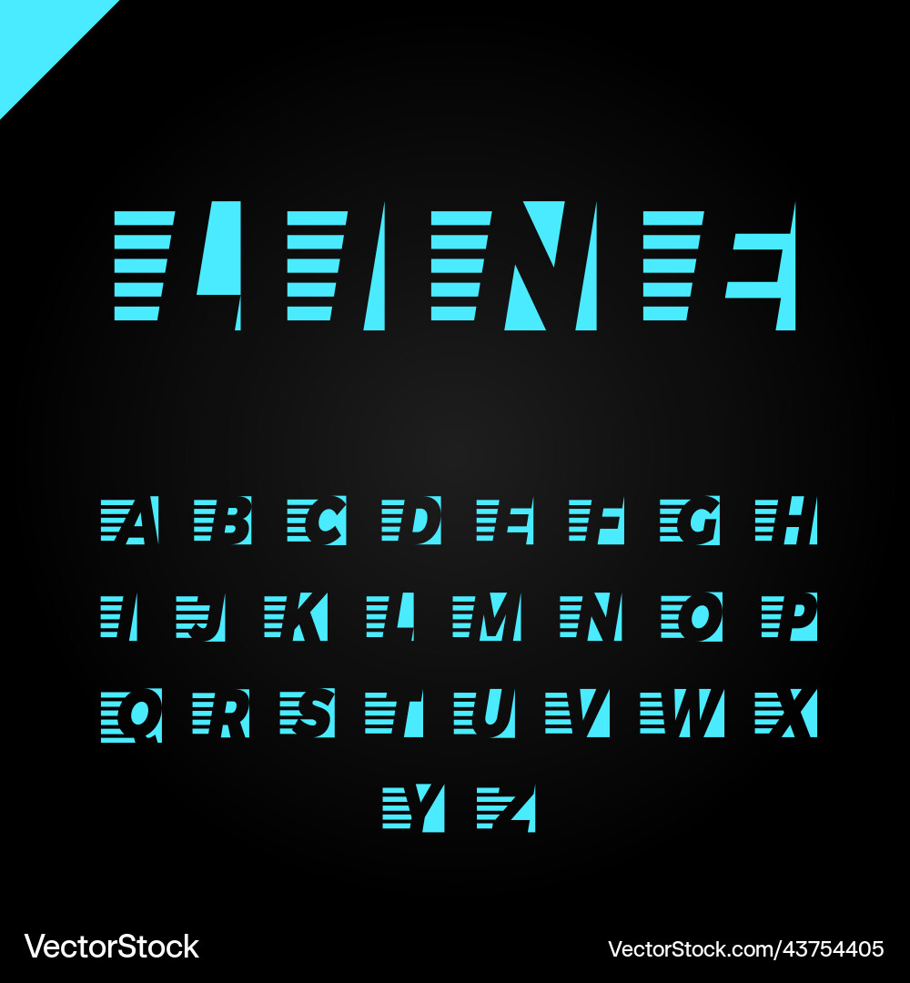 Express service font fast speed lines alphabet vector image