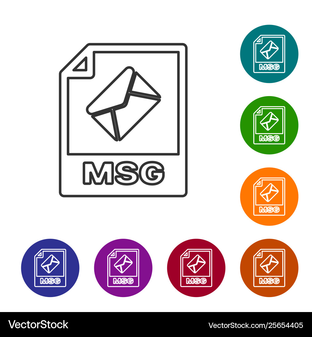 Grey msg file document icon download button Grey msg file document icon download button vector image