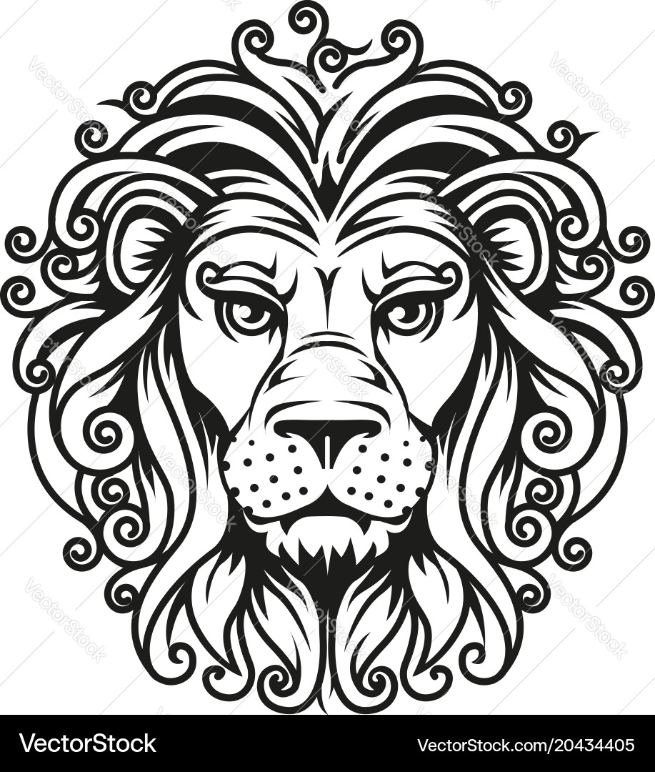 Löwenkopf Lizenzfreies Vektorbild - VectorStock
