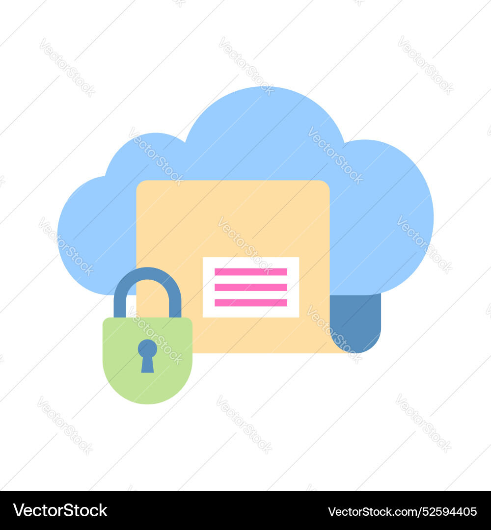 Secure cloud folder Vector Image